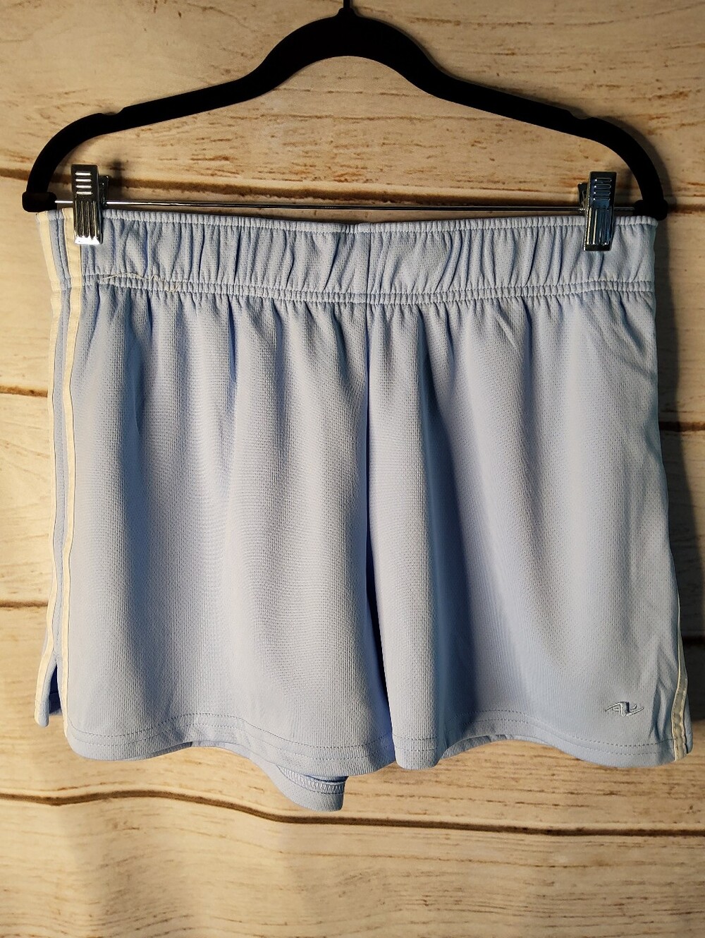 Athletic Works Light Blue Women's Athletic Shorts with Side Stripe